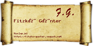 Fitzkó Günter névjegykártya